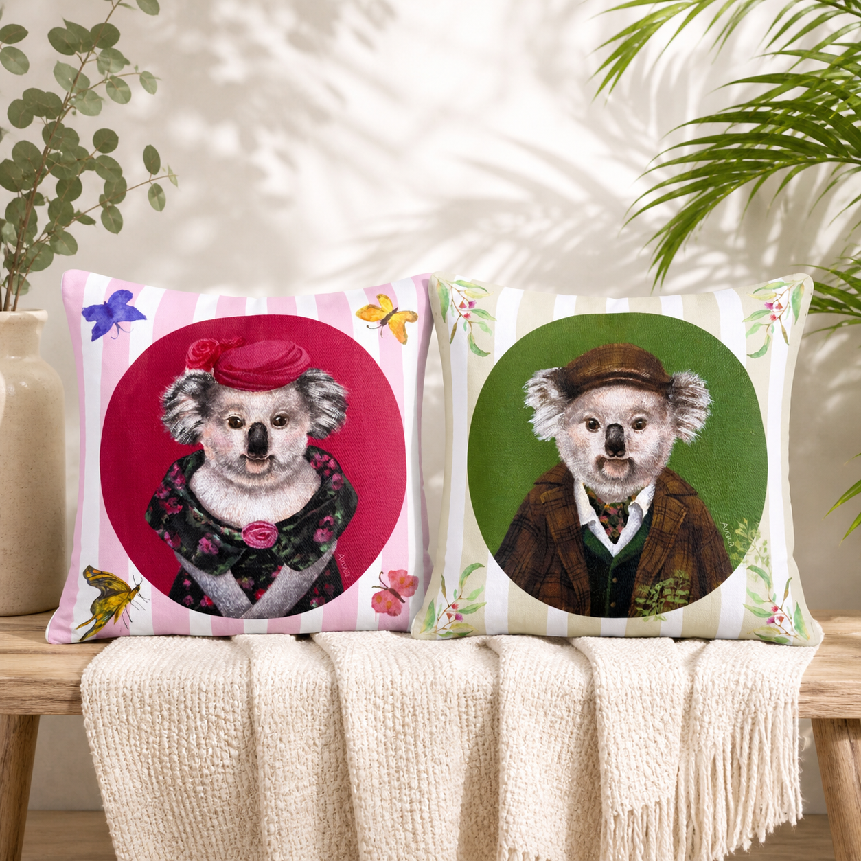 Koala Couple Cushion Cover