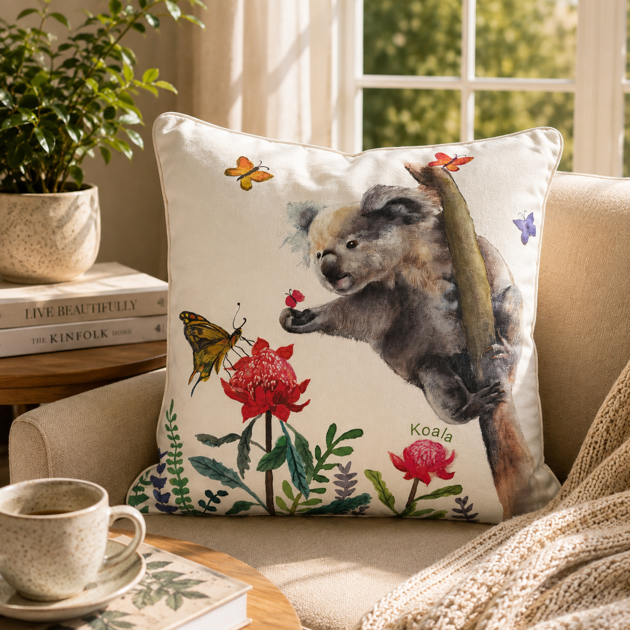 Skating Koala cushion cover