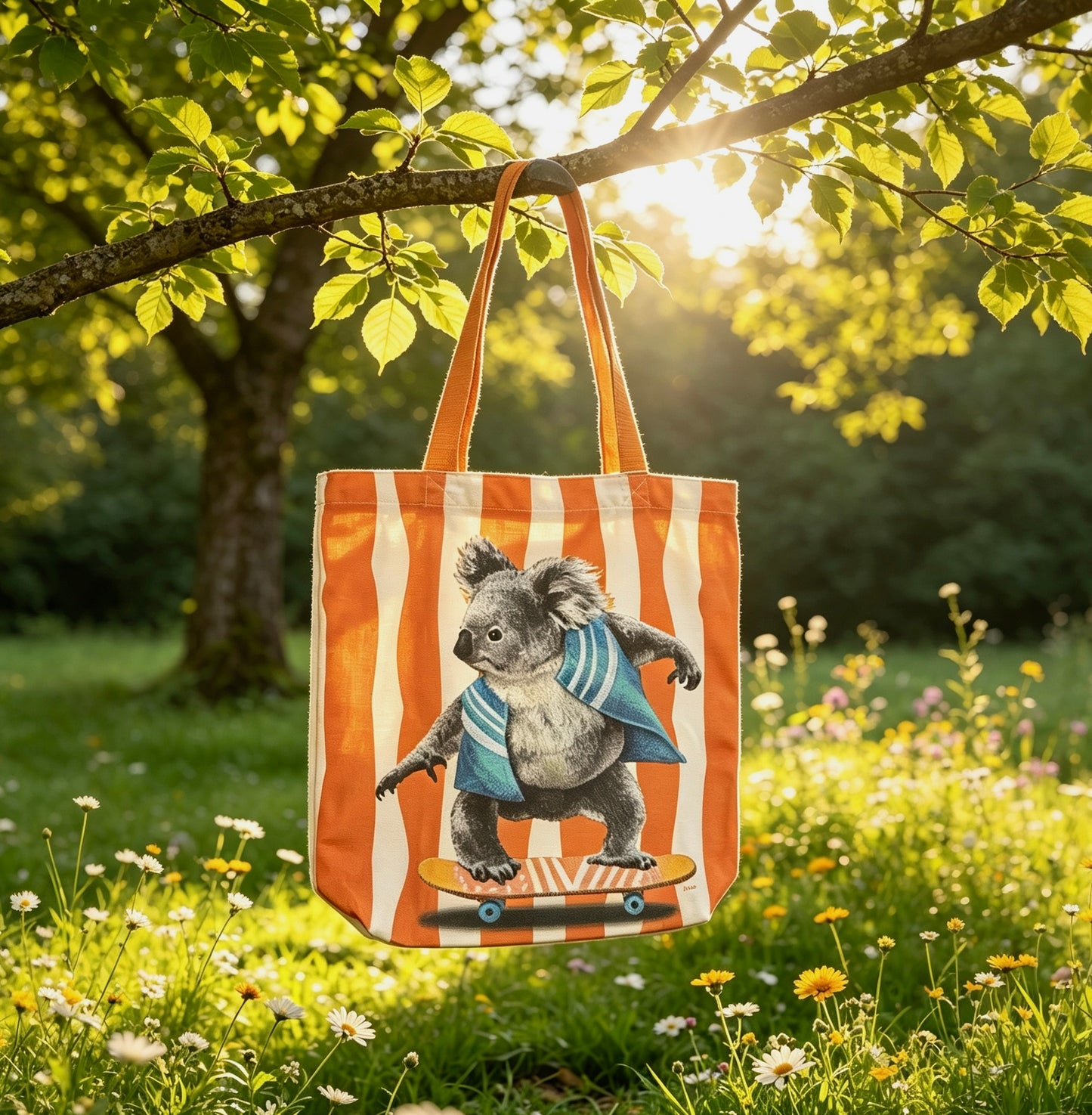 Skating Koala Tote bag