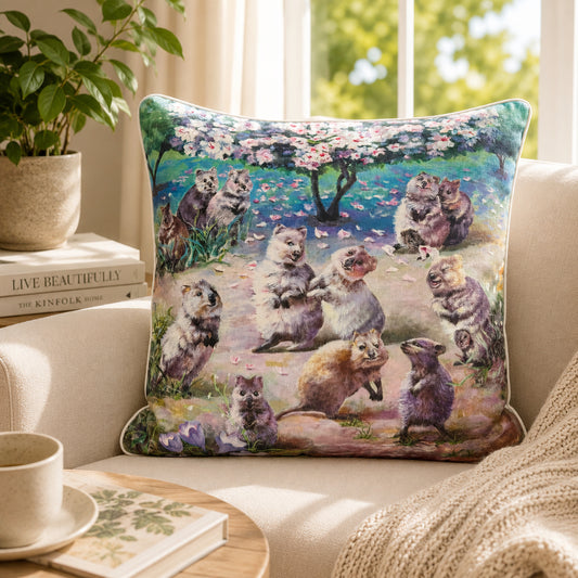 Quokkas Cotton Cushion Cover