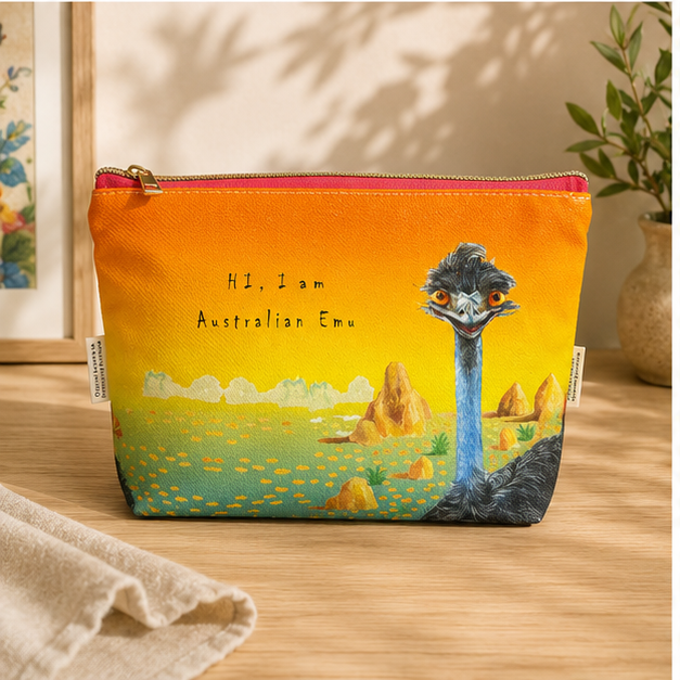 Inquisitive Emus Soft Organiser Bag