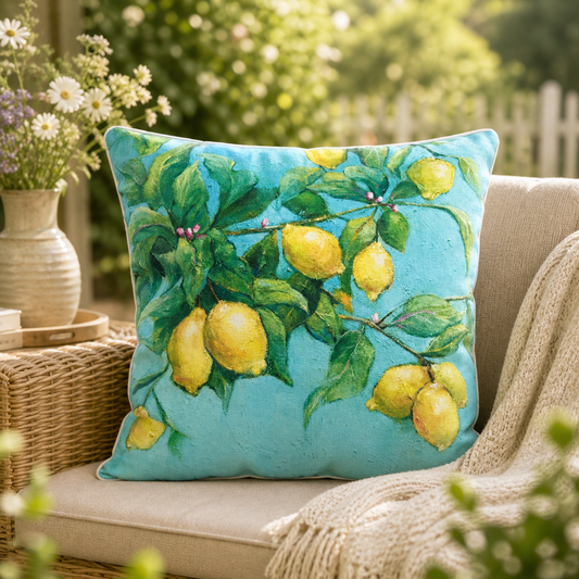 Green Lemon Cushion Cover
