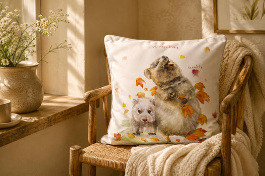 Wombat and Quokka cushion cover