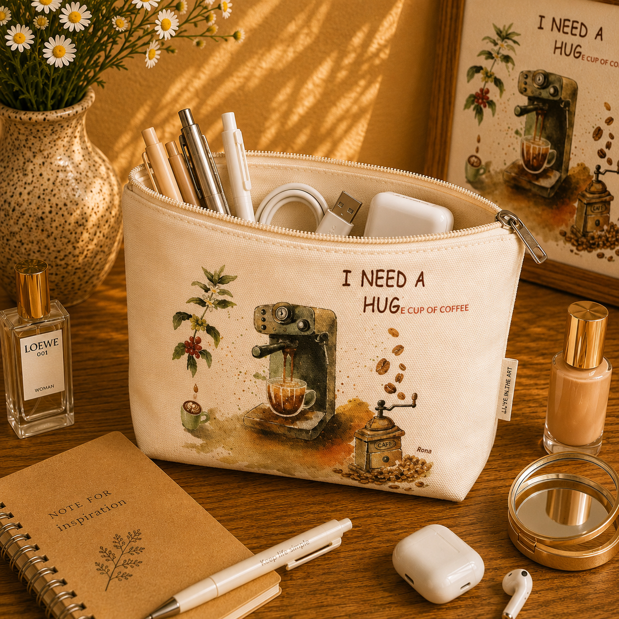 Flinders St Station Melbourne Cotton Organiser Bag