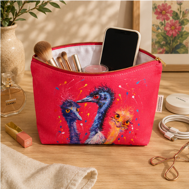 Inquisitive Emus Soft Organiser Bag
