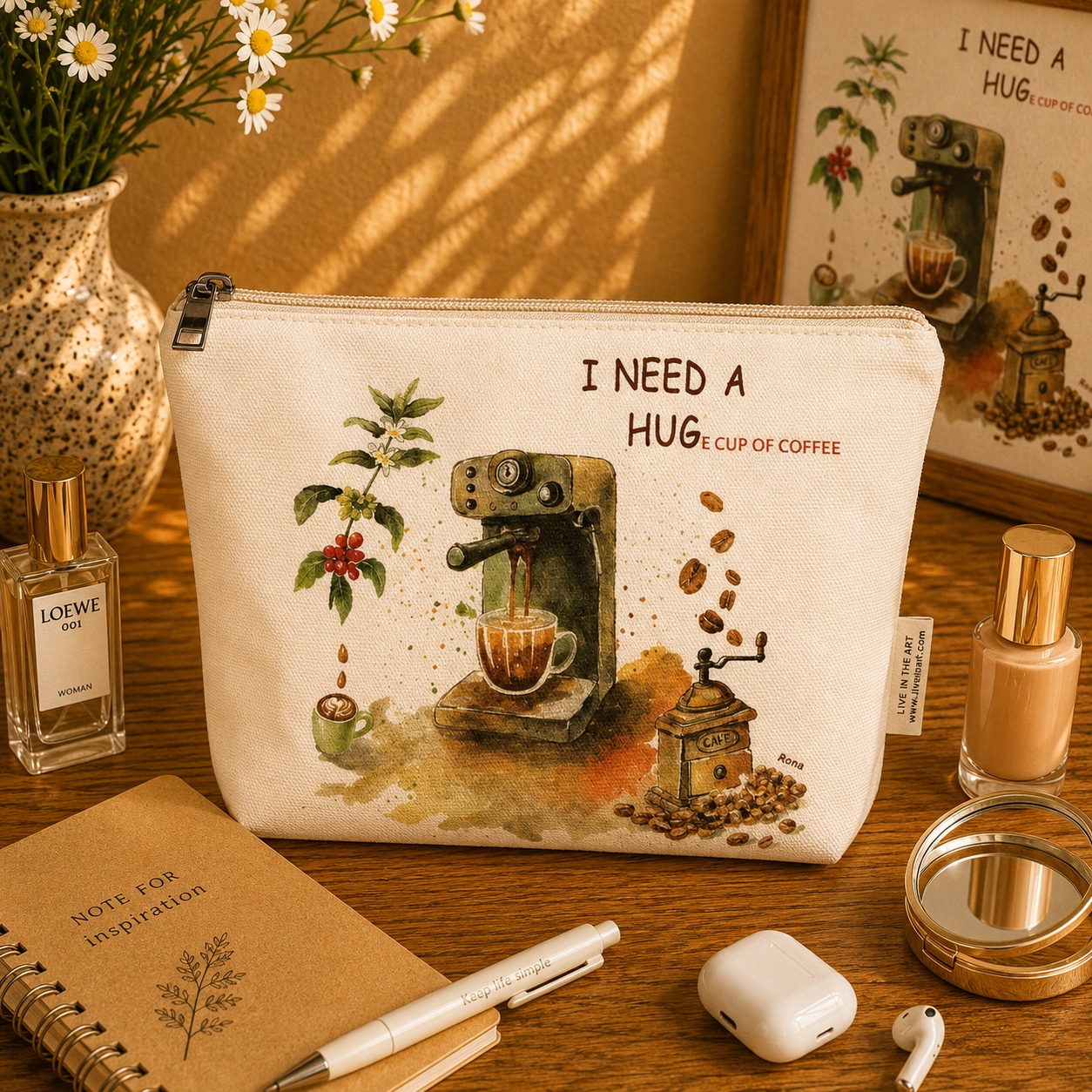Flinders St Station Melbourne Cotton Organiser Bag