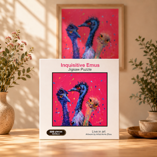 Inquisitive Emus Jigsaw Puzzle