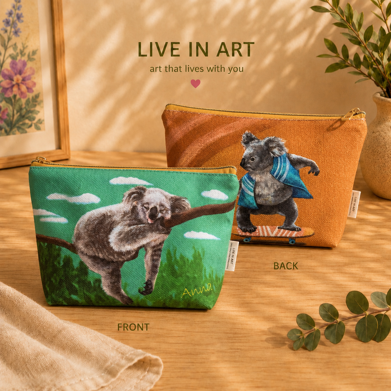 Sleep And Skating Koala soft Organiser Bag