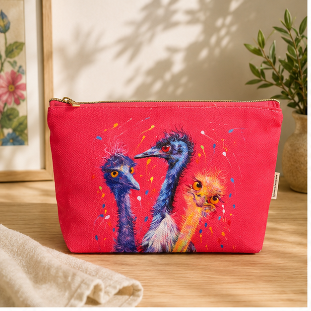 Inquisitive Emus Soft Organiser Bag