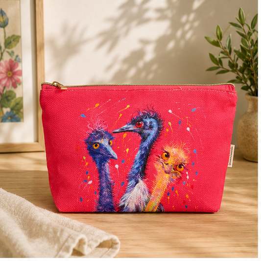 Inquisitive Emus Soft Organiser Bag