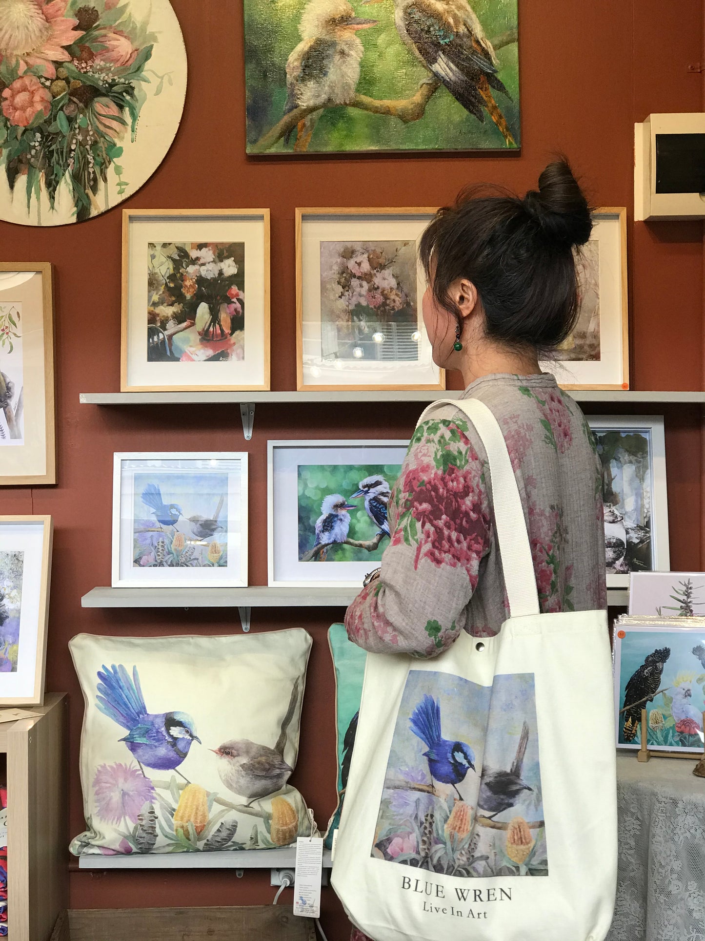 Blue Wren Tote Bag,Art Bag,Gift,Australian Bird